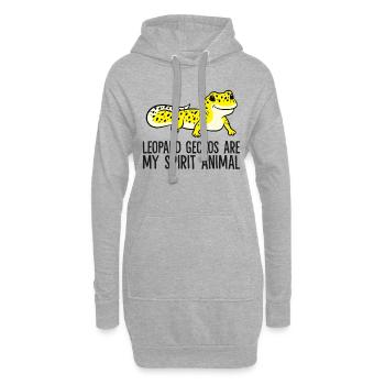 Leopardgeckos sind mein Seelentier - Hoodie-Kleid - Grau meliert - Vorne