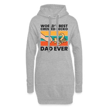 Schopfgecko-Papa Der beste Schopfgecko-Papa der - Hoodie-Kleid - Grau meliert - Vorne
