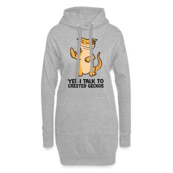 Propriétaire de gecko à crête Oui, je parle aux geckos à crête - Sweat-shirt à capuche long Femme - gris chiné - Devant