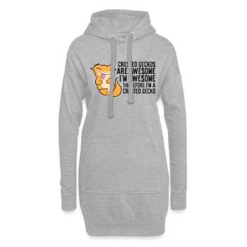 Haubengeckos sind genial Im genial Im ein - Hoodie-Kleid - Grau meliert - Vorne
