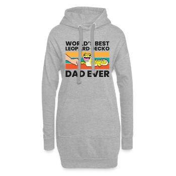 Leopard Gecko Papa Der beste Leopard Gecko Papa - Hoodie-Kleid - Grau meliert - Vorne