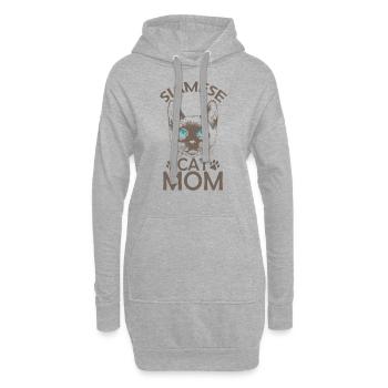 Siamese Cat Mom Haustier Kater Rasse - Hoodie-Kleid - Grau meliert - Vorne