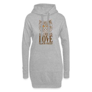 All I Need is Love from my Persian Cat - Hoodie-Kleid - Grau meliert - Vorne