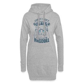 Désolé, je ne peux pas avoir de plans avec mon Ragdoll - Sweat-shirt à capuche long Femme - gris chiné - Devant