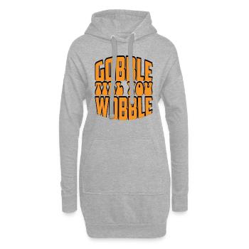 Gobble till you wobble - Thanksgiving Spruch - Hoodie-Kleid - Grau meliert - Vorne
