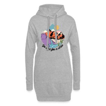 Go wild for a while Wildnis Berg Natur - Hoodie-Kleid - Grau meliert - Vorne
