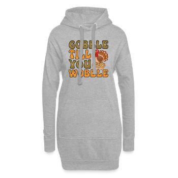 Gobble jusqu’à ce que vous vacilliez Thanksgiving Turquie - Sweat-shirt à capuche long Femme - gris chiné - Devant