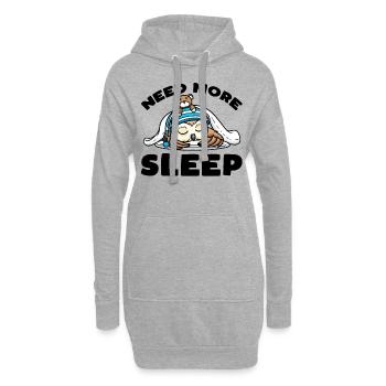 Brauche Mehr Schlaf Napping Eule Mit Plüschtier - Hoodie-Kleid - Grau meliert - Vorne