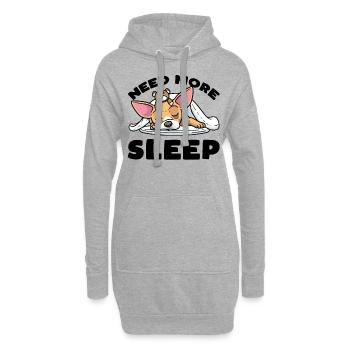 Chiweenie Hund Mit Kuscheltier Schlafen Schlummern - Hoodie-Kleid - Grau meliert - Vorne