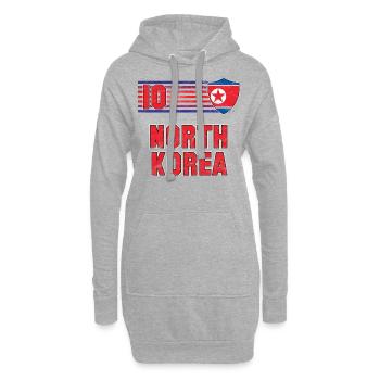 Équipe de Corée du Nord de football - Sweat-shirt à capuche long Femme - gris chiné - Devant
