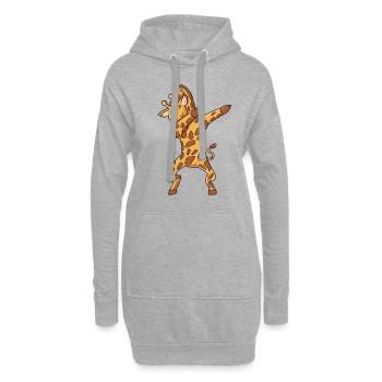 Girafe Dabbing - Sweat-shirt à capuche long Femme - gris chiné - Devant
