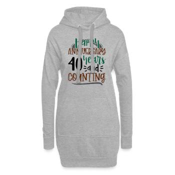 Joyeux anniversaire 40 ans et 40e - Sweat-shirt à capuche long Femme - gris chiné - Devant
