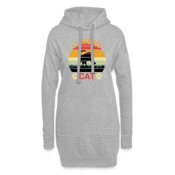 J’aime mon chat - Chat mignon dans un style rétro - Sweat-shirt à capuche long Femme - gris chiné - Devant