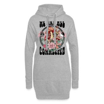we are all connected Geschenk - Hoodie-Kleid - Grau meliert - Vorne