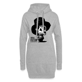 Skull Fiction Totenkopf Schädel - Sweat-shirt à capuche long Femme - gris chiné - Devant
