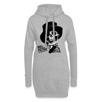 Totenkopf Skull Fiction Totenschädel - Hoodie-Kleid - Grau meliert - Vorne