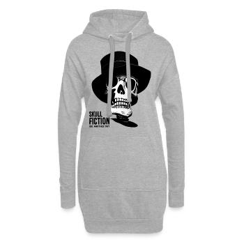 Totenkopf Skull Fiction Totenschädel - Hoodie-Kleid - Grau meliert - Vorne
