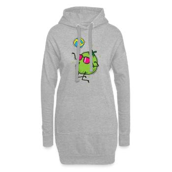 Cocotier jouant au volley-ball palmier - Sweat-shirt à capuche long Femme - gris chiné - Devant