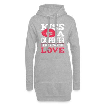 Zimmermann Geschenk Küss einen Zimmermann brauchen auch Liebe a - Hoodie-Kleid - Grau meliert - Vorne