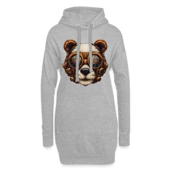 Steampunk Panda Bär Geschenk Steampunk - Hoodie-Kleid - Grau meliert - Vorne