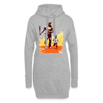Baseball Fête des Pères Idée cadeau de la fête des mères - Sweat-shirt à capuche long Femme - gris chiné - Devant