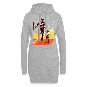 Baseball Fête des Pères Idée cadeau de la fête des mères - Sweat-shirt à capuche long Femme - gris chiné - Devant