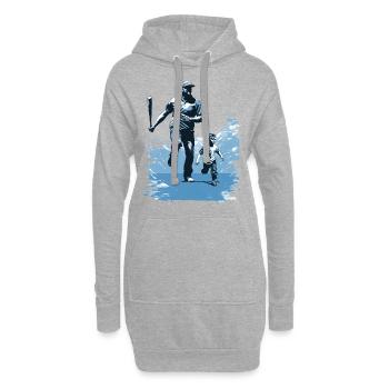 Baseball Fête des Pères Idée cadeau de la fête des mères - Sweat-shirt à capuche long Femme - gris chiné - Devant