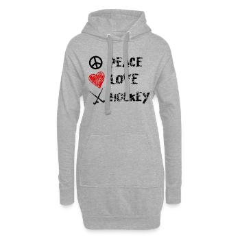 Hockey sur gazon Peace Love et Hockey - Sweat-shirt à capuche long Femme - gris chiné - Devant