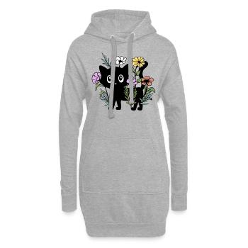 Chats maman cadeau mignon pour jardinier - Sweat-shirt à capuche long Femme - gris chiné - Devant