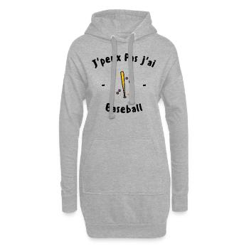 J peux pas pas J ai Baseball - Sweat-shirt à capuche long Femme - gris chiné - Devant