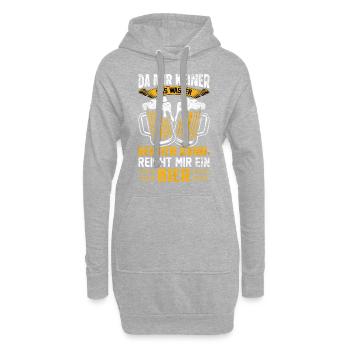 Reicht mir ein Bier - Biertrinker Bier Bierkrug - Hoodie-Kleid - Grau meliert - Vorne
