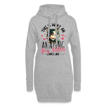Annonce de grossesse avec un mignon chat kawaii - Sweat-shirt à capuche long Femme - gris chiné - Devant