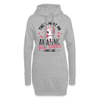 Annoncer une grossesse avec une licorne magique - Sweat-shirt à capuche long Femme - gris chiné - Devant