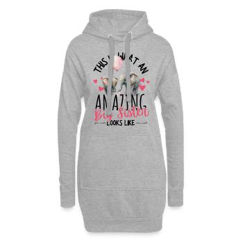 Annoncer une grossesse avec de mignons éléphants - Sweat-shirt à capuche long Femme - gris chiné - Devant