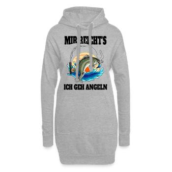 Lustige Angler Sprüche Mir reichts ich gehe Angeln - Hoodie-Kleid - Grau meliert - Vorne