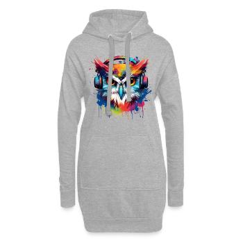 BUNTE EULE - Hoodie-Kleid - Grau meliert - Vorne