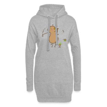 Kiwi spielt Golf Kiwivogel und Frucht - Hoodie-Kleid - Grau meliert - Vorne