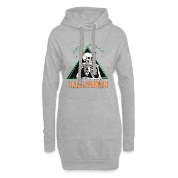 Squelette effrayant « J’attends juste Halloween » - Sweat-shirt à capuche long Femme - gris chiné - Devant