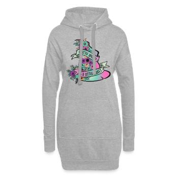 Joli chapeau de sorcière avec des fleurs: Halloween pour les femmes - Sweat-shirt à capuche long Femme - gris chiné - Devant