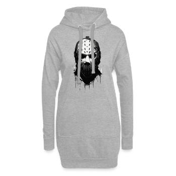 Gruselige Halloween Eishockey Torwart Maske - Hoodie-Kleid - Grau meliert - Vorne
