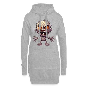Halloween Monster Mummy Costume d’horreur effrayant - Sweat-shirt à capuche long Femme - gris chiné - Devant