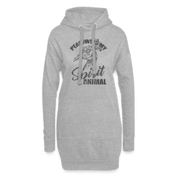 Le paon est mon faisan d’oiseau animal spirituel - Sweat-shirt à capuche long Femme - gris chiné - Devant