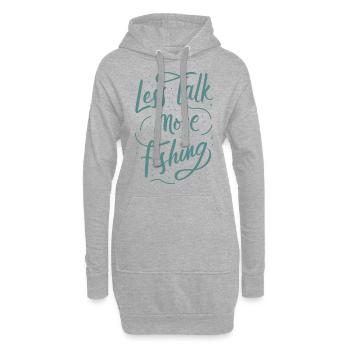 Less Talk More Fishing Angelbekleidung - Hoodie-Kleid - Grau meliert - Vorne