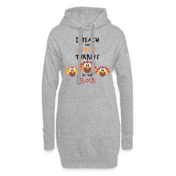I Teach The Cutest Turkeys - Thankful Lehrer - Hoodie-Kleid - Grau meliert - Vorne