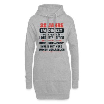 32 Jahre im Dienst 32 Jähriges Dienstjubiläum - Hoodie-Kleid - Grau meliert - Vorne