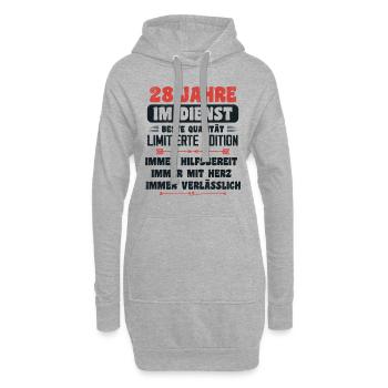 28 Jahre im Dienst 28 Jähriges Dienstjubiläum - Hoodie-Kleid - Grau meliert - Vorne