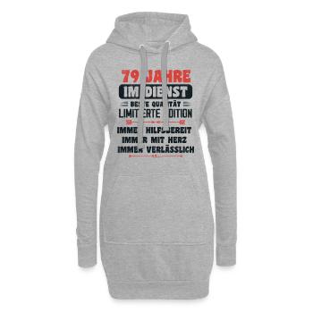 79 Jahre im Dienst 79 Jähriges Dienstjubiläum - Hoodie-Kleid - Grau meliert - Vorne