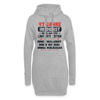97 Jahre im Dienst 97 Jähriges Dienstjubiläum - Hoodie-Kleid - Grau meliert - Vorne