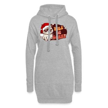 Yule Be Sorry: Angry Cat For Women Funny Christmas - Hoodie-Kleid - Grau meliert - Vorne