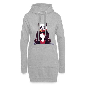 Pandabär Zeichnung süßer Panda Tier Design - Hoodie-Kleid - Grau meliert - Vorne